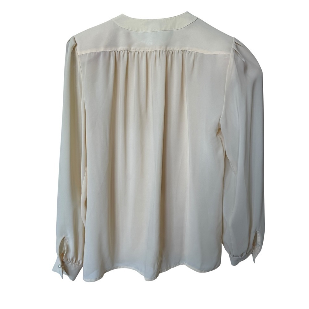 VINTAGE! Neil Martin Women's 8 Butter Yellow Pleated Long Sleeve Blouse Casual - Picture 9 of 9